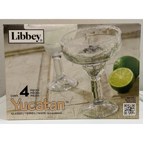 Libbey Yucatan Margarita Glasses, 13.5-ounce Set of 4 NOS NIB - Picture 1 of 5